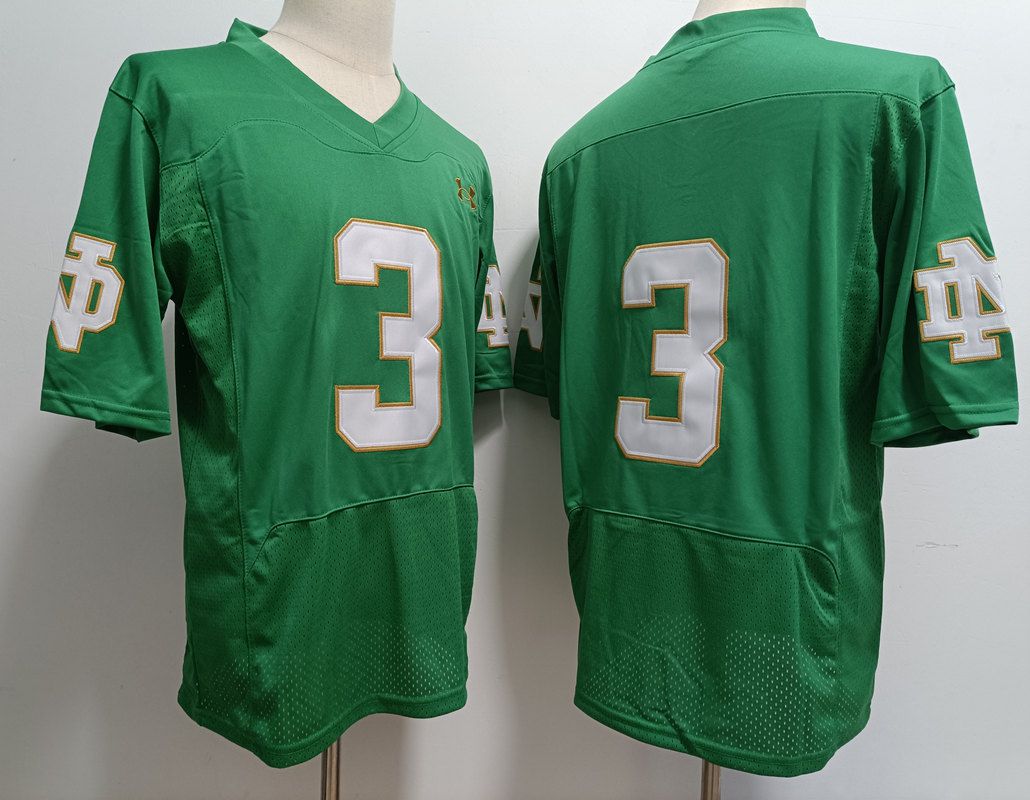 Men Norte Dame Fighting Irish #3 No Name Green Elite 2025 NCAA Jersey->ncaa teams->NCAA Jersey